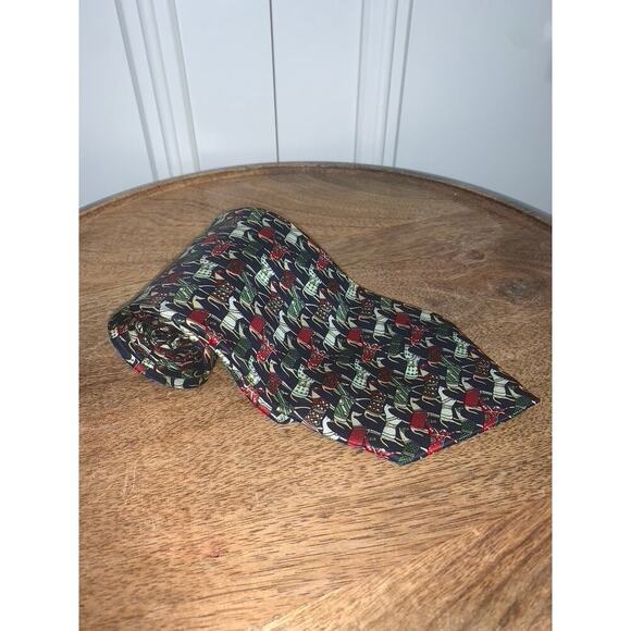 Hugo Boss Men's Silk Tie‎ Horse Animal Print Multicolor Classic Length - Picture 1 of 6